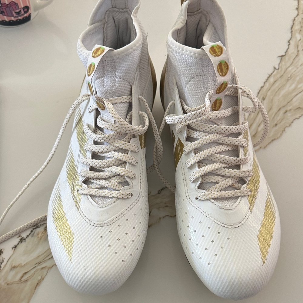 adidas White and Gold Women's Athletic Shoes